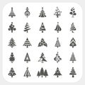 Christmas tree icons set Royalty Free Stock Photo