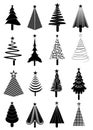 Christmas tree icons set Royalty Free Stock Photo