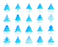 Christmas Tree simple gradient icons vector set Royalty Free Stock Photo