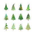 Christmas tree icons set