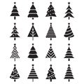 Christmas tree icons. Vector illustrations Royalty Free Stock Photo