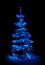 Christmas tree illuminated by New Year`s lights