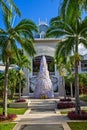 Christmas tree installed in a tropical hotel Royalty Free Stock Photo