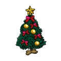 Christmas tree. Isolate on white background Royalty Free Stock Photo