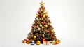 Christmas tree isolated backgrpond. AI Generative Royalty Free Stock Photo