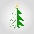 Christmas tree isolated vector icon