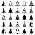 Christmas tree icon collection - vector illustration