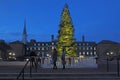 Christmas tree on King Street in Alexandria, Virginia at night Royalty Free Stock Photo