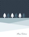 Christmas tree land. Snow flakes falling in the night. Royalty Free Stock Photo