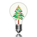 Christmas tree in a light bulb