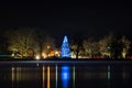 Christmas tree reflecting on Loch Royalty Free Stock Photo