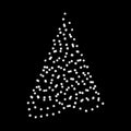 Christmas tree from lights design isolated on black background Royalty Free Stock Photo