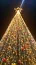 Christmas tree lights up beautifully.