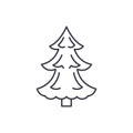 Christmas tree line icon concept. Christmas tree vector linear illustration, symbol, sign Royalty Free Stock Photo