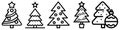 Christmas tree line icon, decorated conifer outline and filled vector sign, linear and full pictogram isolated on white, logo illu