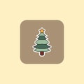 Christmas tree line icon Royalty Free Stock Photo