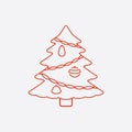 Christmas tree line icon Royalty Free Stock Photo