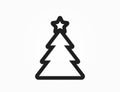 Christmas tree line icon. vector image for Christmas, New Year and winter design Royalty Free Stock Photo