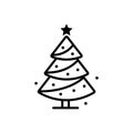 Christmas tree line icon, vector sign Royalty Free Stock Photo