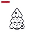 Christmas tree line icon. Vector symbol Royalty Free Stock Photo