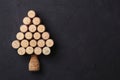 Christmas tree lined with wine corks Royalty Free Stock Photo