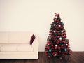 Christmas tree in living room Royalty Free Stock Photo