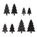 Christmas tree logo icon vector wood forest snow Santa Claus illustration Royalty Free Stock Photo
