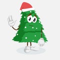 Christmas Tree Logo mascot goodbye pose