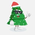 Christmas Tree Logo mascot thumb pose