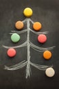 Christmas tree with macaroons.