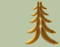 Christmas tree made of bananas. Crypto art and modern. Synchronized yellow and green pastel. Minimalism Royalty Free Stock Photo