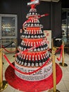 Christmas tree made from bottles of Martini in the deli department of the Stockman\'s shopping center