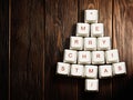 Christmas tree made of computer keys,tree background with vignette
