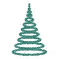 Christmas tree. A tree made of fluffy tinsel. Colored vector illustration. Isolated white background. Emerald fir. Happy new year Royalty Free Stock Photo