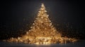 Christmas tree made with gold sparkles