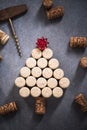 Christmas tree made from natural wine corks Royalty Free Stock Photo