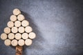 Christmas tree made from natural wine corks Royalty Free Stock Photo