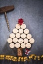 Christmas tree made from natural wine corks Royalty Free Stock Photo