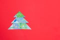 Christmas tree made of one hundred euro bills Royalty Free Stock Photo