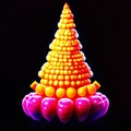 christmas tree made of plasticine on a black background, abstract AI Generated Royalty Free Stock Photo