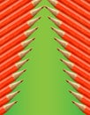 Christmas tree made by red pencils, vector Royalty Free Stock Photo