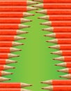 Christmas tree made by red pencils, vector Royalty Free Stock Photo