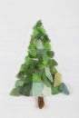 Christmas tree made from see glass Royalty Free Stock Photo