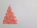 Christmas tree made of sugar. Simple Christmas koncept. Flat lay. Christmas card. White space for text. Royalty Free Stock Photo