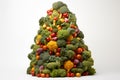 Christmas tree made of vegetables in the shape of a pyramid Royalty Free Stock Photo