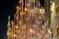 Christmas tree and the Madonnina in Milan by night Royalty Free Stock Photo