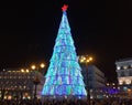 Christmas tree in Madrid Puerta Del Sol Spain 2020