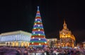 Christmas tree on Maidan Nezalezhnosti in Kiev, Ukraine Royalty Free Stock Photo