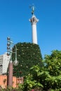 Christmas tree in the making at Union Square, San Francisco Royalty Free Stock Photo