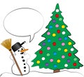 Christmas Tree Snowman Speech Bubble Comic